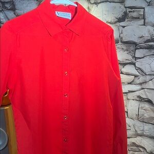 Classic Red Button-Up Blouse